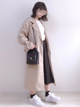 「adidas（アディダス）のadidas アディダス SUPERSTAR W スーパースター DB3347  ABC-MART限定 WHT/VISION（スニーカー）」を使った、a o i *さん（レディース・151cm）の春コーディネート