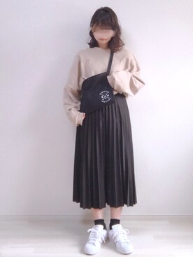 「adidas（アディダス）のadidas アディダス SUPERSTAR W スーパースター DB3347  ABC-MART限定 WHT/VISION（スニーカー）」を使った、a o i *さん（レディース・151cm）の春コーディネート