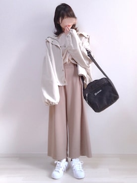 「adidas（アディダス）のadidas アディダス SUPERSTAR W スーパースター DB3347  ABC-MART限定 WHT/VISION（スニーカー）」を使った、a o i *さん（レディース・151cm）の春コーディネート