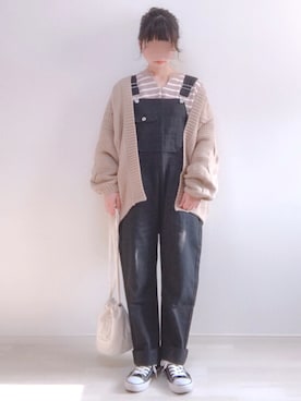 「GOGOSING（ゴゴシング）のアイテム（オールインワン・サロペット）」を使った、a o i *さん（レディース・151cm）の春コーディネート