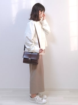 「chocomee（チョコミー）のアイテム（ショルダーバッグ）」を使った、a o i *さん（レディース・151cm）の春コーディネート