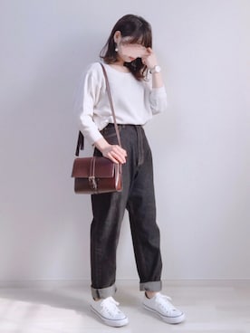 「chocomee（チョコミー）のアイテム（ショルダーバッグ）」を使った、a o i *さん（レディース・151cm）の春コーディネート