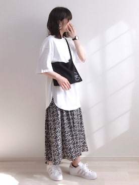 「adidas（アディダス）のadidas アディダス SUPERSTAR W スーパースター DB3347  ABC-MART限定 WHT/VISION（スニーカー）」を使った、a o i *さん（レディース・151cm）の春コーディネート