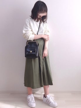 「adidas（アディダス）のadidas アディダス SUPERSTAR W スーパースター DB3347  ABC-MART限定 WHT/VISION（スニーカー）」を使った、a o i *さん（レディース・151cm）の春コーディネート