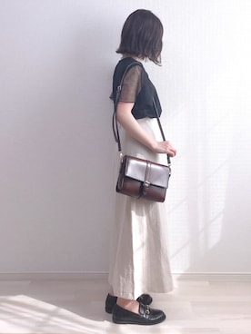 「chocomee（チョコミー）のアイテム（ショルダーバッグ）」を使った、a o i *さん（レディース・151cm）の春コーディネート