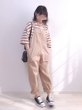 「SONA（ソナ）のアイテム（サロペット/オーバーオール）」を使った、a o i *さん（レディース・151cm）の夏コーディネート
