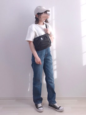 「ハイウエストストレートジーンズ」｜a o i *さん（レディース・151cm）の夏コーディネート