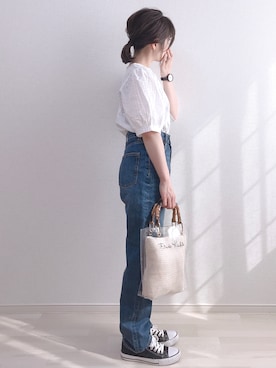 「ハイウエストストレートジーンズ」｜a o i *さん（レディース・150cm）の夏コーディネート