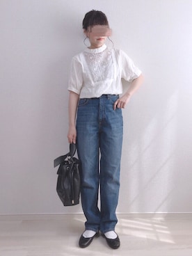 「ハイウエストストレートジーンズ」｜a o i *さん（レディース・150cm）の夏コーディネート
