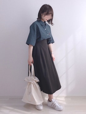 「adidas（アディダス）のadidas アディダス SUPERSTAR W スーパースター DB3347  ABC-MART限定 WHT/VISION（スニーカー）」を使った、a o i *さん（レディース・151cm）の夏コーディネート