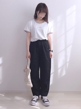 「chocomee（チョコミー）のアイテム（Tシャツ/カットソー）」を使った、a o i *さん（レディース・151cm）の夏コーディネート