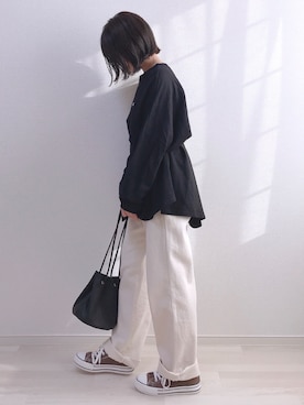 「chocomee（チョコミー）のアイテム（デニムパンツ）」を使った、a o i *さん（レディース・151cm）の秋コーディネート