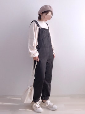 「chocomee（チョコミー）のアイテム（オールインワン・サロペット）」を使った、a o i *さん（レディース・151cm）の秋コーディネート