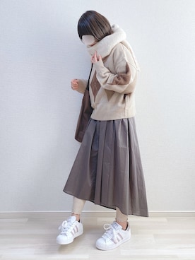 「chocomee（チョコミー）のアイテム（カーディガン/ボレロ）」を使った、a o i *さん（レディース・151cm）の秋コーディネート