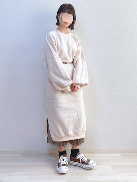 「chocomee（チョコミー）のアイテム（ワンピース/ドレス）」を使った、a o i *さん（レディース・151cm）の冬コーディネート