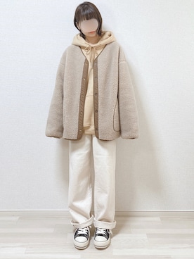 「chocomee（チョコミー）のアイテム（デニムパンツ）」を使った、a o i *さん（レディース・151cm）の冬コーディネート