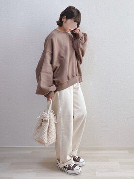 「chocomee（チョコミー）のアイテム（デニムパンツ）」を使った、a o i *さん（レディース・151cm）の冬コーディネート