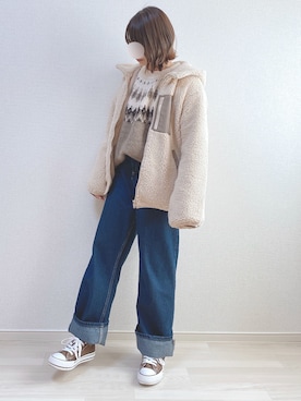 「frames RAY CASSIN（フレームスレイカズン）のアイテム（ブルゾン）」を使った、a o i *さん（レディース・151cm）の冬コーディネート