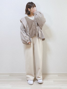 「adidas（アディダス）のadidas アディダス SUPERSTAR W スーパースター DB3347  ABC-MART限定 WHT/VISION（スニーカー）」を使った、a o i *さん（レディース・151cm）の冬コーディネート