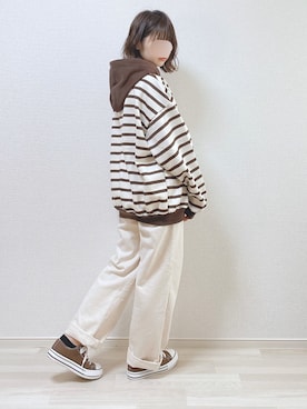 「chocomee（チョコミー）のアイテム（デニムパンツ）」を使った、a o i *さん（レディース・151cm）の冬コーディネート