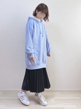 「adidas（アディダス）のadidas アディダス SUPERSTAR W スーパースター DB3347  ABC-MART限定 WHT/VISION（スニーカー）」を使った、a o i *さん（レディース・151cm）の春コーディネート