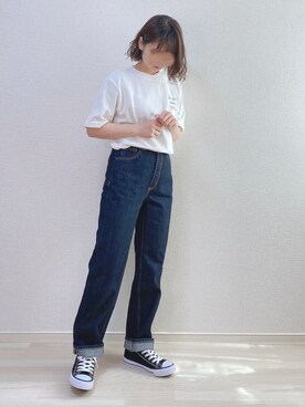 「ハイウエストストレートジーンズ」｜a o i *さん（レディース・151cm）の春コーディネート
