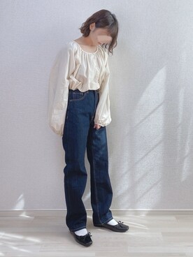 「ハイウエストストレートジーンズ」｜a o i *さん（レディース・151cm）の春コーディネート