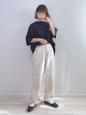 「chocomee（チョコミー）のアイテム（デニムパンツ）」を使った、a o i *さん（レディース・151cm）の春コーディネート