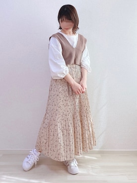 「adidas（アディダス）のadidas アディダス SUPERSTAR W スーパースター DB3347  ABC-MART限定 WHT/VISION（スニーカー）」を使った、a o i *さん（レディース・151cm）の春コーディネート