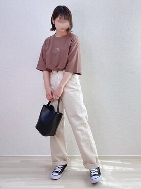 「chocomee（チョコミー）のアイテム（デニムパンツ）」を使った、a o i *さん（レディース・151cm）の夏コーディネート