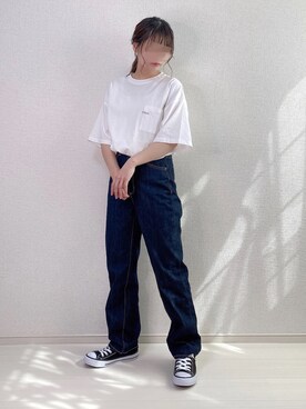 「ハイウエストストレートジーンズ」｜a o i *さん（レディース・151cm）の夏コーディネート