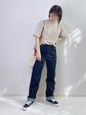 「ハイウエストストレートジーンズ」｜a o i *さん（レディース・151cm）の夏コーディネート