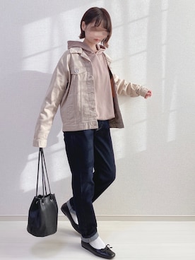 「Chillfar（チルファー）のアイテム（デニムジャケット）」を使った、a o i *さん（レディース・151cm）の秋コーディネート