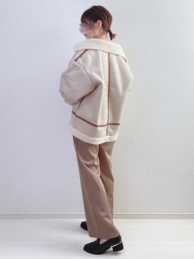 「tiptop（ティップトップ）のアイテム（ムートンコート）」を使った、a o i *さん（レディース・151cm）の秋コーディネート