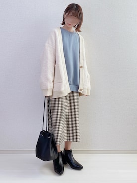 「chocomee（チョコミー）のアイテム（スカート）」を使った、a o i *さん（レディース・151cm）の秋コーディネート