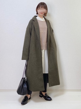 「Chillfar（チルファー）のアイテム（ステンカラーコート）」を使った、a o i *さん（レディース・151cm）の冬コーディネート
