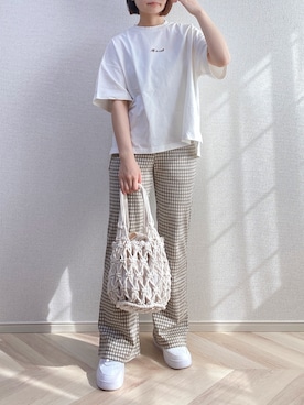 「DEVICE（デバイス）のアイテム（トートバッグ）」を使った、a o i *さん（レディース・151cm）の夏コーディネート