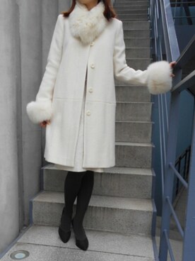 「Debut de Fiore（デビュー・ド・フィオレ）のアイテム」を使った、DebutdeFioreプレスさん（レディース・158cm）の冬コーディネート