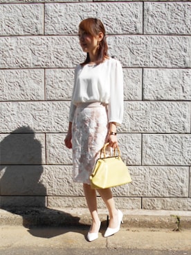 「Debut de Fiore（デビュー・ド・フィオレ）のアイテム」を使った、DebutdeFioreプレスさん（レディース・158cm）の春コーディネート