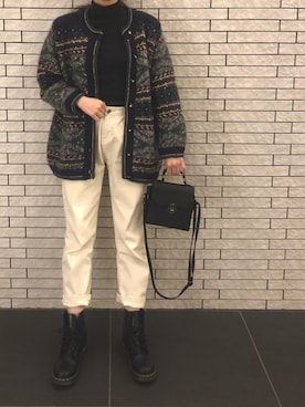 「UNIQLO（ユニクロ）のエクストラファインメリノリブタートルネックセーター（長袖）（ニット/セーター）」を使った、♡さん（レディース・162cm）の春コーディネート