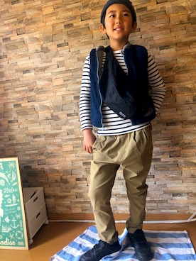 「devirock（デビロック）のアイテム（ボディバッグ/ウエストポーチ）」を使った、j.a.l_sunnyさん（キッズ・137cm）の春コーディネート