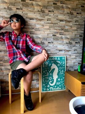 「KANEKO OPTICAL（カネコオプティカル）のアイテム」を使った、j.a.l_sunnyさん（キッズ・137cm）の春コーディネート