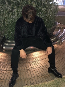 「FUGA（フーガ）のアイテム（トップス）」を使った、SHUNさん（メンズ・172cm）の秋コーディネート