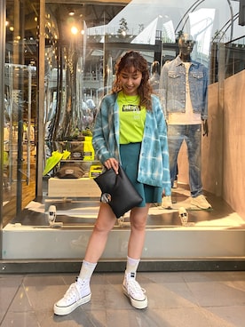「あつぞこスニーカー」｜うまる🌈さん（レディース・166cm）の夏コーディネート