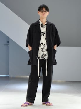 「biscuithead（ビスケットヘッド）のアイテム」を使った、稲垣 達樹さん（メンズ・181cm）の春コーディネート