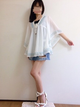 「バタフライ」｜uniさん（レディース・161cm）の夏コーディネート