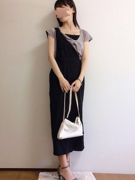 「menue（メヌエ）の7cmヒール アンクルストラップサンダル（サンダル）」を使った、uniさん（レディース・161cm）の夏コーディネート