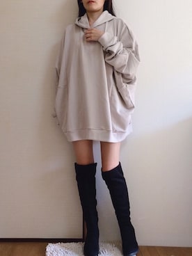 「アイテム（パーカー）」を使った、uniさん（レディース・161cm）の秋コーディネート