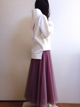 「AmbreNeige」｜「アイテム（パーカー）」を使った、uniさん（レディース・161cm）の秋コーディネート