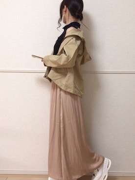 「SonnyLabel」｜「アイテム（マウンテンパーカー）」を使った、uniさん（レディース・161cm）の春コーディネート